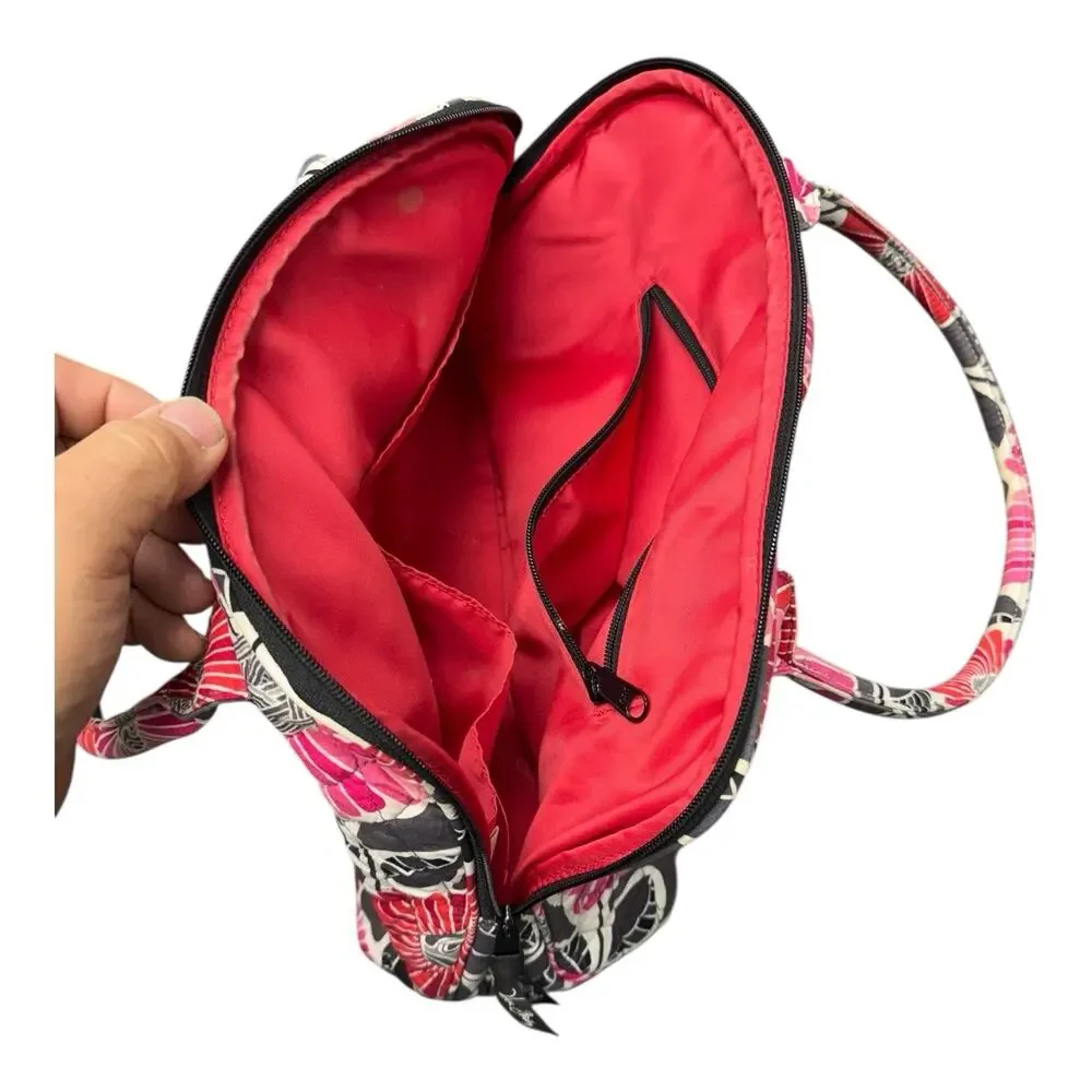Vera Bradley Cherry Blossoms Red Pink Gray Floral Turn Lock Wristlet & Tote - Picture 14 of 14